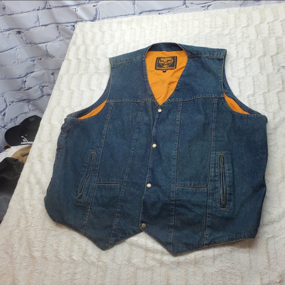 Milwaukee Performance Apparel Men's Denim Jacket Vest Motorcycle Big Tall Sz 7XL - Picture 4 of 7